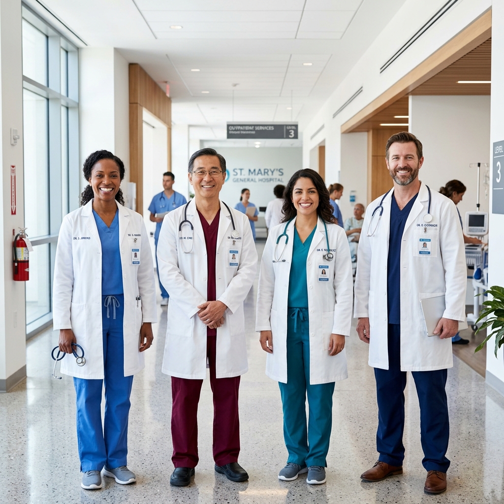 Group of smiling doctors